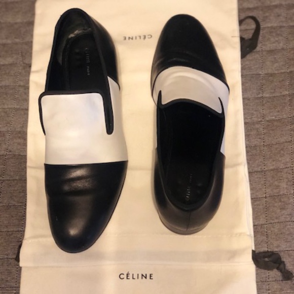 CÉLINE LEATHER ROUND-TOE LOAFERS - Picture 1 of 5